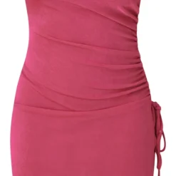 Robe Bustier Très Moulante En Acétate Rose à Ourlet Légèrement Volanté Et Fronces -Jolie Vêtue Soldes Magasin 31aaf83268656fa8181eccc5b07d052a048ffc72 cnd5831 5