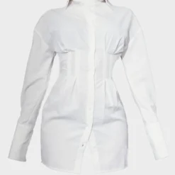 Robe Chemise Blanche à Taille Style Corset -Jolie Vêtue Soldes Magasin 3255c19f54ca09fb3fe307c4475b3c33d7fd8a62 cnc6997 5