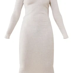 Shape Robe Longue Très Côtelée Avoine à Détail Col -Jolie Vêtue Soldes Magasin 327697b5ae3c5a0f7ccd2124565cf2b5e0470bf9 cnb7634 5