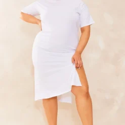 Logic Plus Robe T-shirt Mi-longue Oversize Blanche