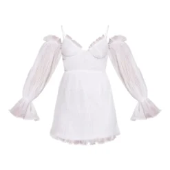 Petite Mini Robe Plissée Blanche à épaules Dénudées -Jolie Vêtue Soldes Magasin 32c1bb455d45238d31012a0e5a0d74a9503725df cnd7368 5