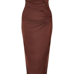 Plus Robe Asymétrique Longue Chocolat à Découpes Et Anneaux -Jolie Vêtue Soldes Magasin 32db3812b1d36ad73bc53ac793d761ebcd2d737f cne1819 5