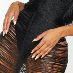 Shape Robe Longue Noire Détail Franges -Jolie Vêtue Soldes Magasin 3395eb151479f67181012dacd7b4e4d64ef8dbb5 cmq4277 5