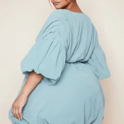 Plus Robe Droite Bleu Poudré Texturée Bouffante 8 Plus Robe Droite Bleu Poudré Texturée Bouffante -Jolie Vêtue Soldes Magasin 33e3fdf0a4ef6923aa7a700f6550fdbf9f55674b cne0680 2