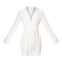 Tall Robe Blazer Blanche Nouée à La Taille -Jolie Vêtue Soldes Magasin 33fa3b25c65adb55db4d086613ea92035f1ae63b cnb6610 5