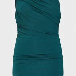 Petite Robe Mi-longue Moulante Asymétrique Vert émeraude à Fronces -Jolie Vêtue Soldes Magasin 33fc567a5f23301aef7a1f2482b7cf666626c2d4 cmv0974 6