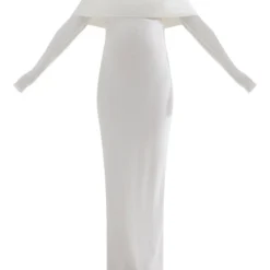 Maternité Robe Longue De Grossesse Crème Côtelée Brossée à épaules Dénudées -Jolie Vêtue Soldes Magasin 34cfd0816abfb13bec8afb92eb3d913604c70441 cnd3067 5