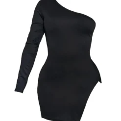 Shape Robe Moulante Fendue Noire à Manche Unique -Jolie Vêtue Soldes Magasin 3522f48712da020905d1ce9fb9ac2c3b753937ed cmb0410 6