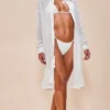 Robe Chemise De Plage Oversize Blanche