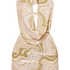 Petite Robe Moulante Verte Imprimé Tourbillons à Col Bénitier Coupé -Jolie Vêtue Soldes Magasin 35a1319235ecf3bfe88a0bccfeefabd8aafaa94d cne2301 5