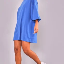 Robe T-shirt Oversize Bleu Vif à Slogan Love Au Dos -Jolie Vêtue Soldes Magasin 35a29e73106f0d17e0ddfa7fe4652147ca0db21d cmy0909 4