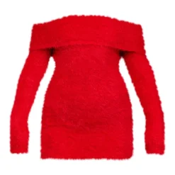 Robe Pull Moulante En Maille Duveteuse Rouge à Col Bardot -Jolie Vêtue Soldes Magasin 3621fd8037bda3b3fe5b228673cd449528d27118 cnd1709 5