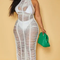 Plus Robe De Plage Frangée Blanche -Jolie Vêtue Soldes Magasin 362769122d5357ced7c62113cc59006421dd1a4e cmw2951 4