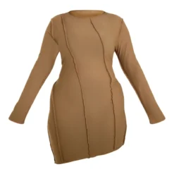 Plus Robe Moulante Gris Pierre à Coutures Surjetées Et Manches Longues -Jolie Vêtue Soldes Magasin 362fc8c07598e65babaefcd77db293f89c54e894 cnc5660 5