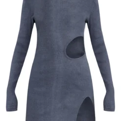 Robe Moulante Côtelée Gris Anthracite Délavé à Ourlet Fendu -Jolie Vêtue Soldes Magasin 36c82a3de60c3b7cc38f5f8970c1f4995d5ae04a cnc6738 5