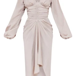 Robe Mi-longue Froncée Gris Pierre à Armatures -Jolie Vêtue Soldes Magasin 36d8f52e1fcd7c481ada1b9bc11425c6a6df032c cmw6959 6