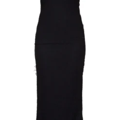 Robe Longue Texturée Noire à Volants Et Col Bardot -Jolie Vêtue Soldes Magasin 371220ed528b0a5b34d29ee0a4abe5d404e50649 cnd7622 5