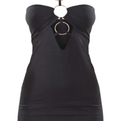 Robe Moulante En Effet Lin Noir à Anneaux Et Dos Nu -Jolie Vêtue Soldes Magasin 37683a92e7e2a4906818ddc272a98e5d2cb1f36a cne1380 5