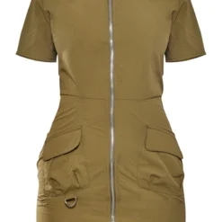 Robe Chemise Parachute Cargo Kaki à Zip -Jolie Vêtue Soldes Magasin 37904cffc6424dad2c16ed9b7d49f13c5a20de7e cna6854 5