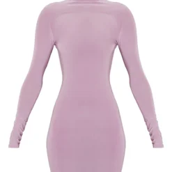 Robe Moulante Mauve Découpée Dans Le Dos Croisée à Manches Longues -Jolie Vêtue Soldes Magasin 38095f6ae808401e7467ae85f8afb51d55a8b359 cnd2294 5
