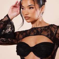 Robe Moulante En Dentelle Transparente Noire à Fronces Et Armatures -Jolie Vêtue Soldes Magasin 3861ef0b19d8c8ea6bc7519422d0aeefda717947 cnc7711 4