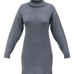 Robe Pull Grise Basique En Maille Tricot à Col Roulé -Jolie Vêtue Soldes Magasin 390b7231985dc35f889705e1a92b06f2ac7c27f3 cmz8167 5