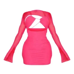 Shape Robe Moulante En Mesh Rose Vif Superposé à Lacets -Jolie Vêtue Soldes Magasin 390e03aa976bae58a56fc0ddd1cae28e1b53d256 cmy6966 6