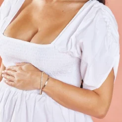 Maternité Mini Robe Babydoll De Grossesse Blanche Froncée Sur Le Buste -Jolie Vêtue Soldes Magasin 3910a4426382259ee81033be98f53cfb18b0c2b1 cmy0820 5