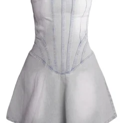 Mini Robe En Jean Délavé Bleu Clair Détail Coutures -Jolie Vêtue Soldes Magasin 392c8d60aeee7318cd05414fd4c43b08d672b38d cnd9325 5