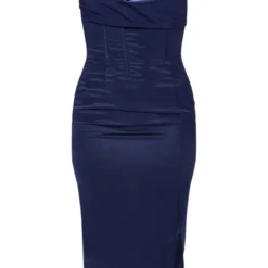 Robe Mi-longue Bleu Marine à Col Bénitier Et Bretelles -Jolie Vêtue Soldes Magasin 397f843ff714a2dabed72c395f397de0c54e2a6b cnb7977 5
