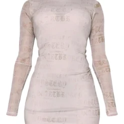 Robe Moulante En Mesh Gris Pierre Imprimé Gothique à Manches Froncées En Mesh -Jolie Vêtue Soldes Magasin 39aba38d33c09d56d3fbb0c728d2d1c05c38e27f cnb7175 5