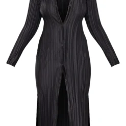 Plus Robe Chemise Noire Plissée Oversize -Jolie Vêtue Soldes Magasin 39dfc5b5b8b3de68b4cd9cbb2e8fac95b0cc5603 cna7461 5