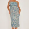 Plus Robe Mi-longue Bleu Cendré En Mousseline De Soie Drapée Imprimé Tigre -Jolie Vêtue Soldes Magasin 39e4ebb0eab5143490b2cdc0ba6a8192ca80e570 cnd4868 1