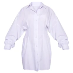Plus Robe Chemise En Popeline Blanche à Taille Cintrée -Jolie Vêtue Soldes Magasin 39f9399b88818c0e064fcdbdabe33af6950814eb cnb0028 5