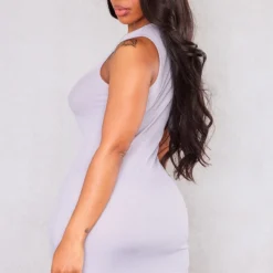 PRETTYLITTLETHING Shape Mini Robe Côtelée Grise à Dos Nageur -Jolie Vêtue Soldes Magasin 3a09e352085555690b2af65372de040dd931dff0 cne3536 2