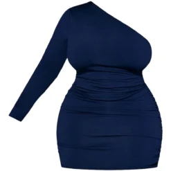 Plus Robe Moulante Asymétrique Bleu Marine à Manche Longue -Jolie Vêtue Soldes Magasin 3a39aef8c5a635948c84e8dda1fd9dd40892cc32 cnc9662 5