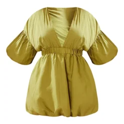 Plus Robe Droite Vert Olive Bouffante à Manches Ballon -Jolie Vêtue Soldes Magasin 3aa737c54da9727201f27ef6bc91c5e9a6cccfb8 cmy4712 6