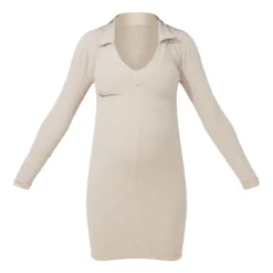 Maternité Mini-robe De Grossesse Gris Pierre à Col Polo Et Décolleté Plongeant -Jolie Vêtue Soldes Magasin 3c377359142943381b4f7be94bf5c9ffd163546c cmw5813 6