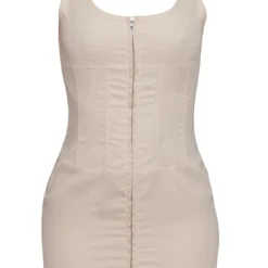 Robe Moulante Gris Pierre Tissée à Détail Coutures Et Zip -Jolie Vêtue Soldes Magasin 3c680a761a2f29379af4aa3176dddf29b999dd76 cnd1241 5