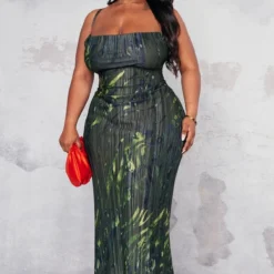 Plus Robe Longue Plissée Imprimé Zèbre Kaki à Col Bénitier -Jolie Vêtue Soldes Magasin 3c7c6d21cf902abeb909a578b5c89320869161bf cnb9043 3