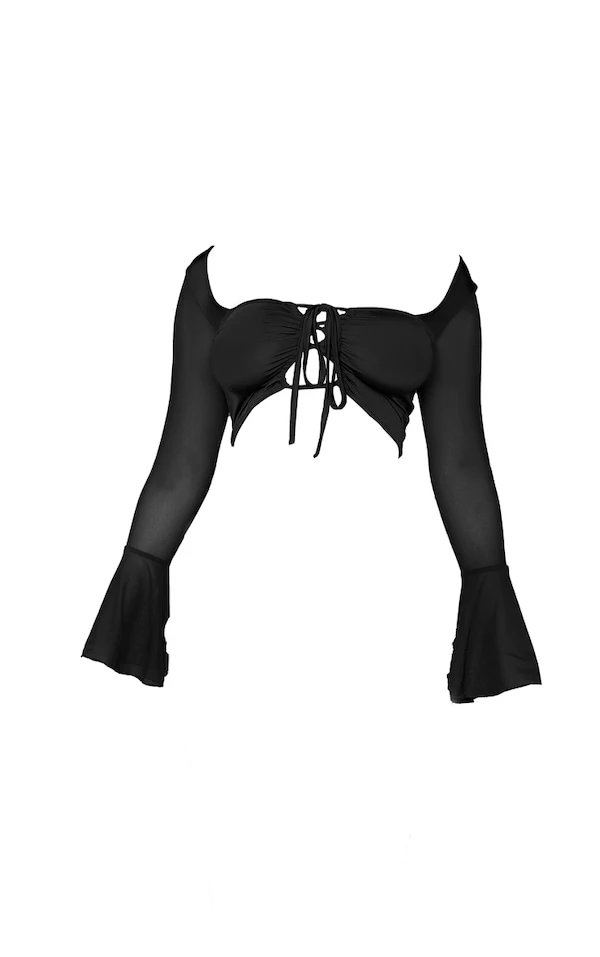 Robe Très Moulante Noire à Découpes Et Manches En Mesh 7 Robe Très Moulante Noire à Découpes Et Manches En Mesh – Image 5