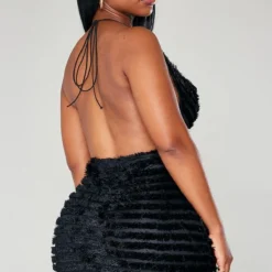 Shape Robe Moulante Texturée Noire à Col Bénitier Et Dos Nu -Jolie Vêtue Soldes Magasin 3d52192cf437da81078738dcedd9bf1e20aec91a cnb7716 2