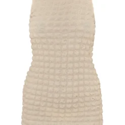 Robe Moulante Sans Manches Blanche Texturée Effet Bulle à Col Montant -Jolie Vêtue Soldes Magasin 3e2e6266839e4c5aba455da5d43e4aebe0ad8a19 cnd7728 5