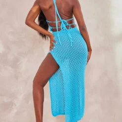 Tall Robe Longue En Maille Crochetée Bleu Turquoise à Dos Nu 11 Tall Robe Longue En Maille Crochetée Bleu Turquoise à Dos Nu -Jolie Vêtue Soldes Magasin 3e866b68cef1ca18b80674249bb367981345e51d cne8210 1