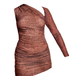 Robe Moulante Asymétrique Marron Clair Fleurie En Mesh -Jolie Vêtue Soldes Magasin 3f2ddbc3059bf473391f18f555e35e994392a251 cne1000 5