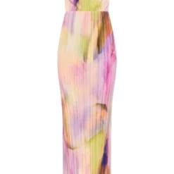 Tall Robe Longue Plissée Violette à Imprimé Aquarelle Et Bretelles -Jolie Vêtue Soldes Magasin 3f3ae924757e6b24a6d96a179895c16382d5eff6 cne8163 5