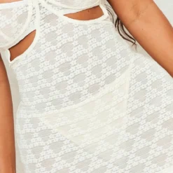 Shape Mini Robe Texturée Crème à Armatures Et Découpes -Jolie Vêtue Soldes Magasin 3f48df6f650c1005a23a3affc3d50a93c87cd0db cne3471 4