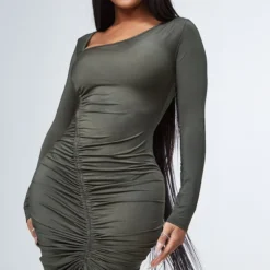 Shape Robe Moulante Kaki à Col Asymétrique Froncé -Jolie Vêtue Soldes Magasin 3f717cfb33126f6435b3a989dad6d65fbe52ce6c cnc8790 3