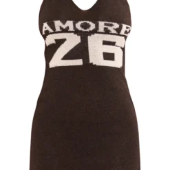Petite Mini-robe En Maille Tricot Chocolat à Slogan Amore -Jolie Vêtue Soldes Magasin 3fd24d4fbad6c0039254e843d4e07fd51e393022 cne8176 5