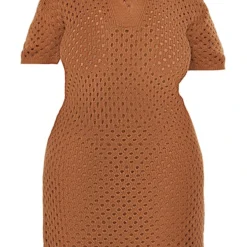 Plus Robe De Plage Mi-longue En Maille Tricot Marron -Jolie Vêtue Soldes Magasin 4027cb5fc7352f3ff42a79e856010951cab2f9f3 cnc7356 5